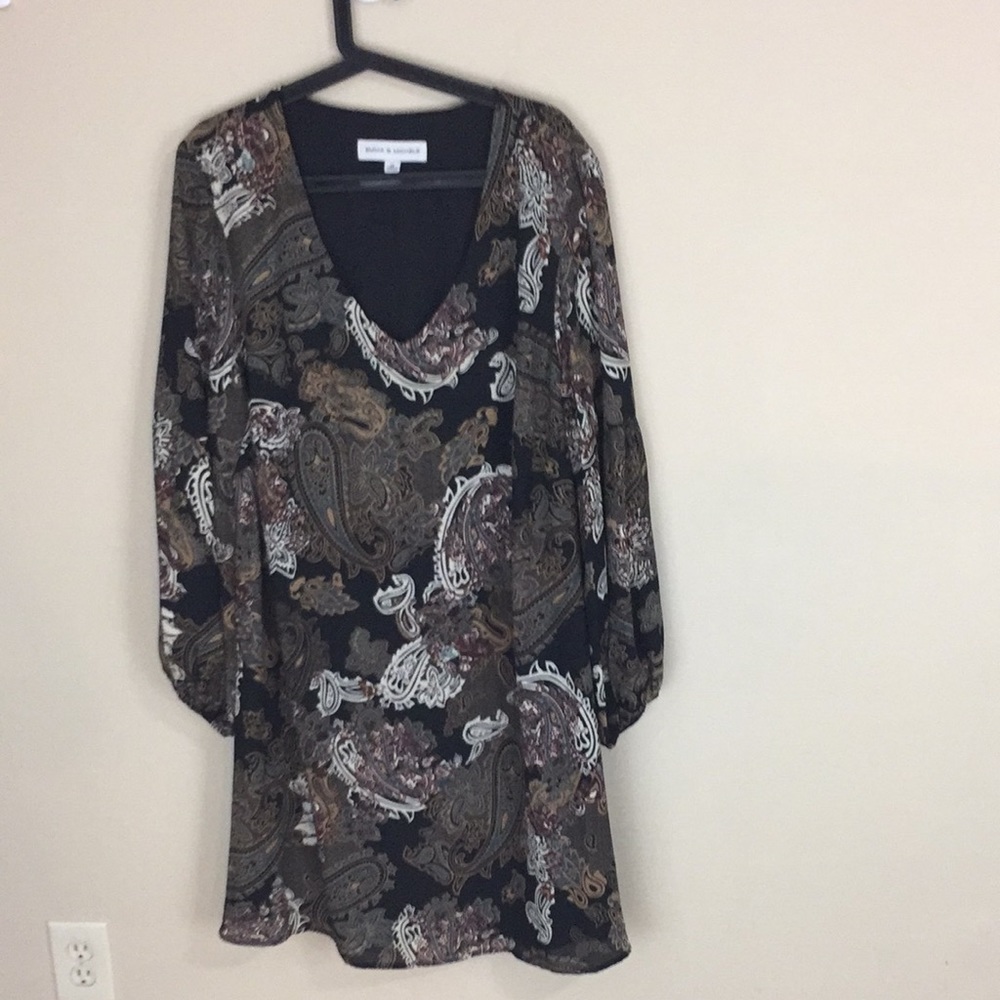 Emma & Michele Paisley Print V Neck Dress Plus Size 2X NWT